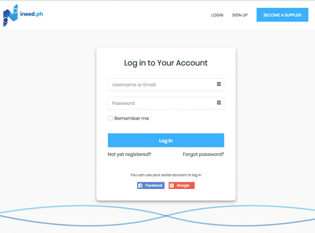 Login page for the registered users